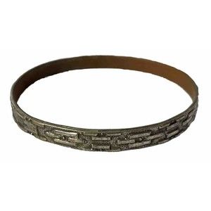 Vintage Taxco Mexico 925 Sterling Silver Rustic Patterned Bangle Bracelet